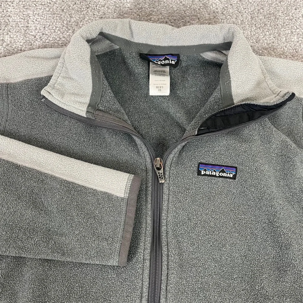 Patagonia Jacket Mens Extra Small Fleece Araveto Full Zip Two Tone Grey